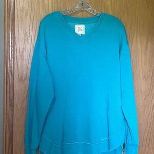 JK Teal V-Neck Sweater